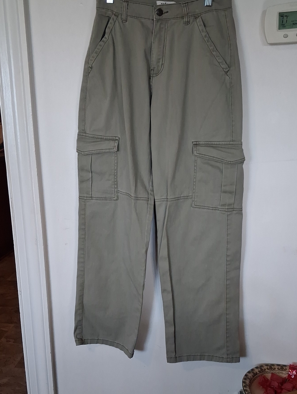 refuge Olive Utility Cargo Straight-Leg Pants